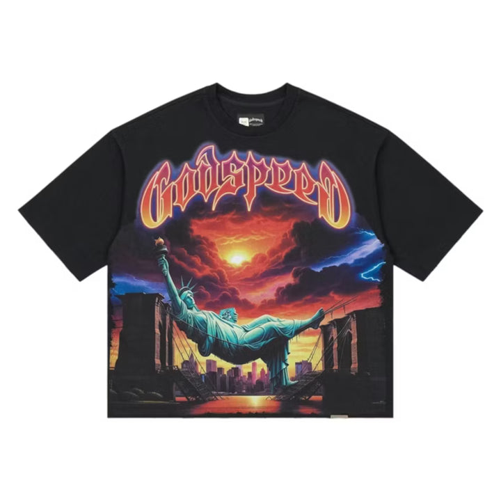 Godspeed Burnt Bridge Black Tee SS26
