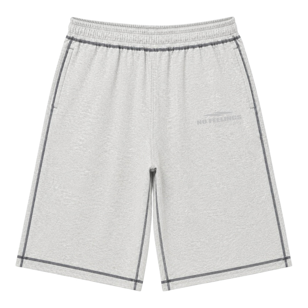 No Feelings Grey Stitch Shorts