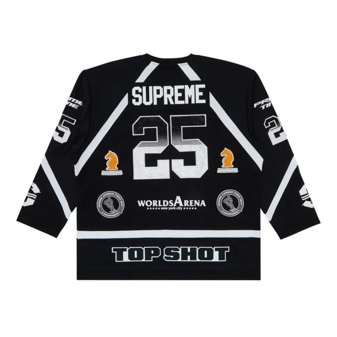 Supreme Rhinestone Hockey Black Jersey SS25