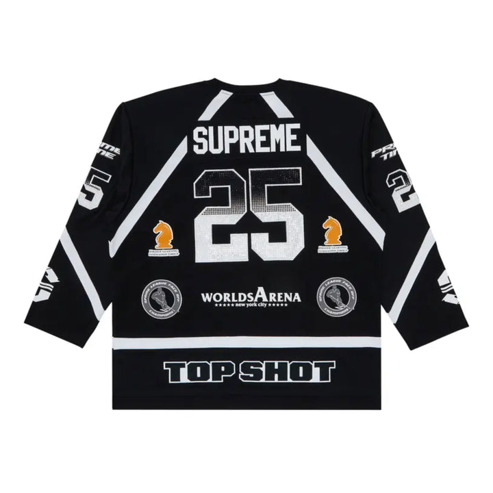 Supreme Rhinestone Hockey Black Jersey SS25