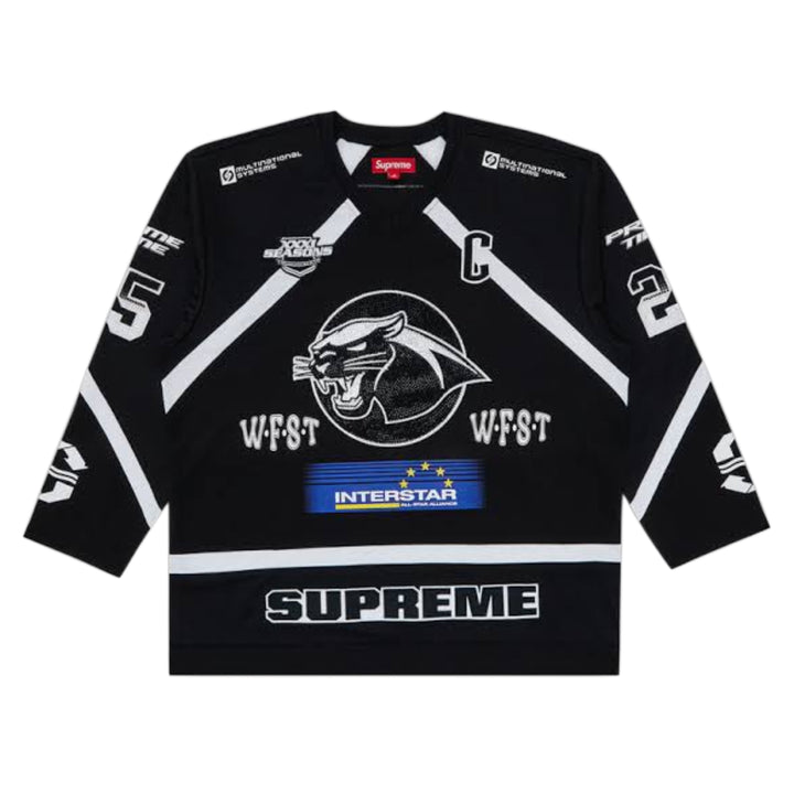Supreme Rhinestone Hockey Black Jersey SS25