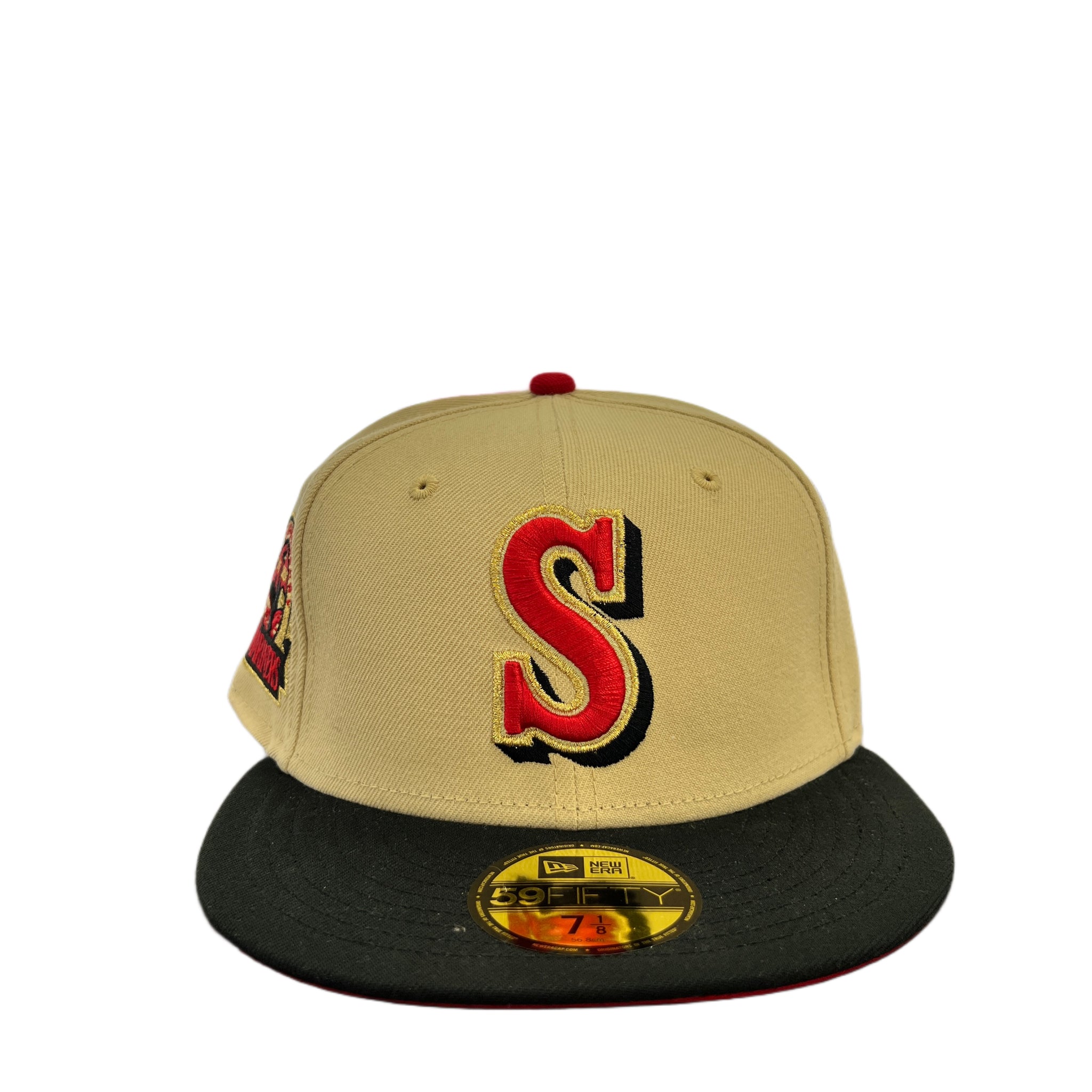 Seattle Mariners 30th Anniversary khaki Black Red Fitted