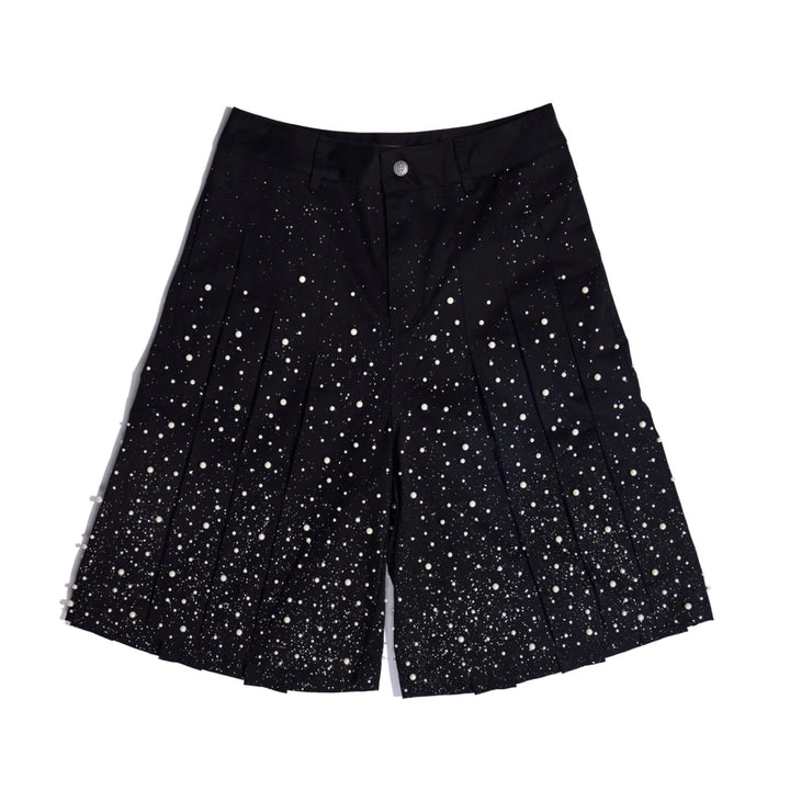 Birth Of Royal Child Black Pearl Pleated Shorts
