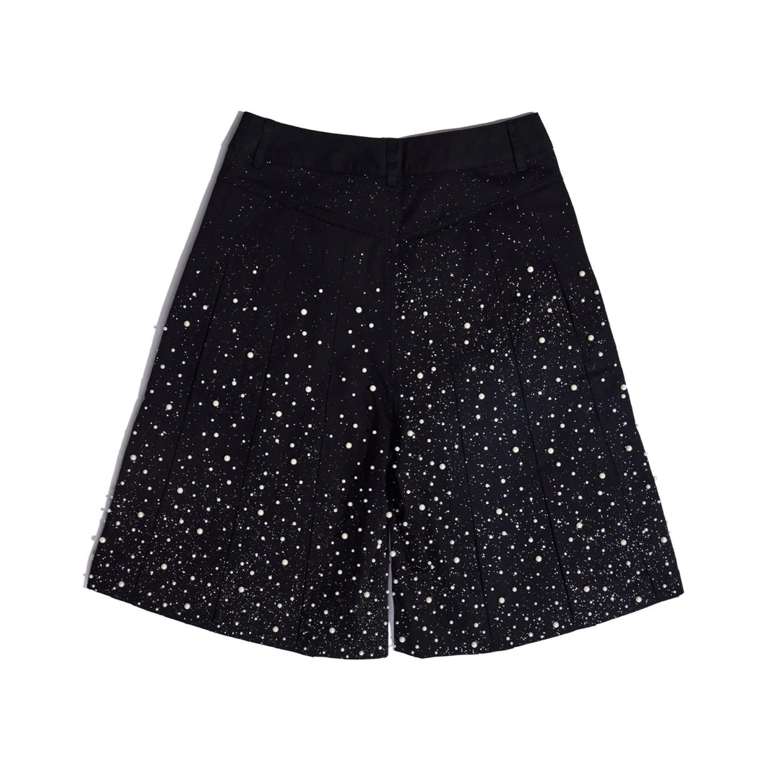 Birth Of Royal Child Black Pearl Pleated Shorts