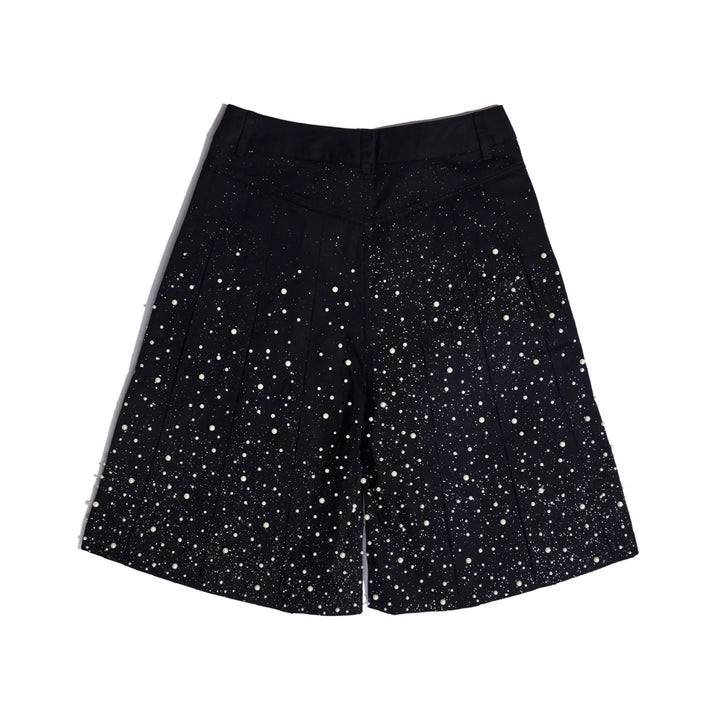 Birth Of Royal Child Black Pearl Pleated Shorts