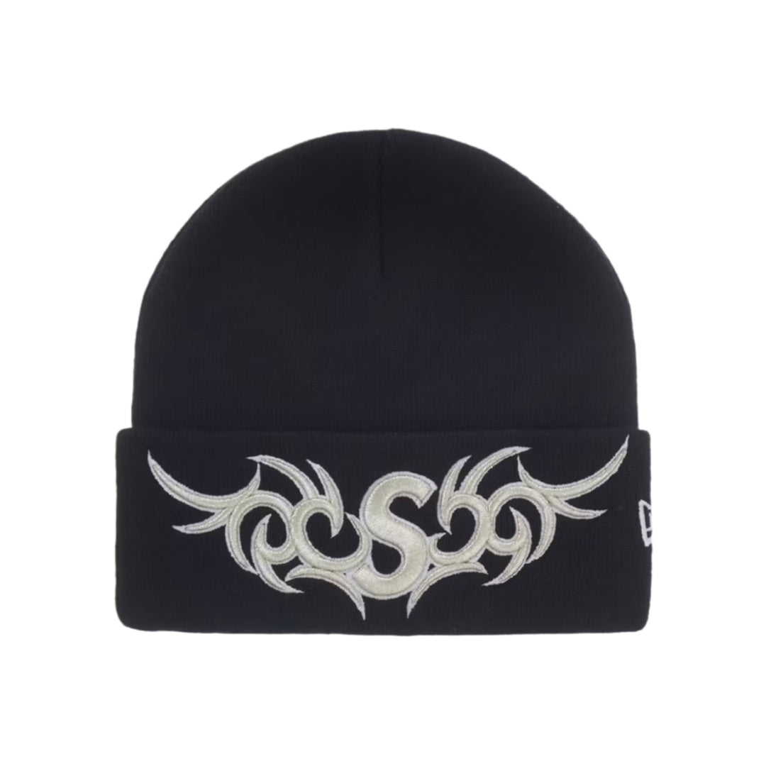 Supreme New Era Tribal S Logo Beanie Black