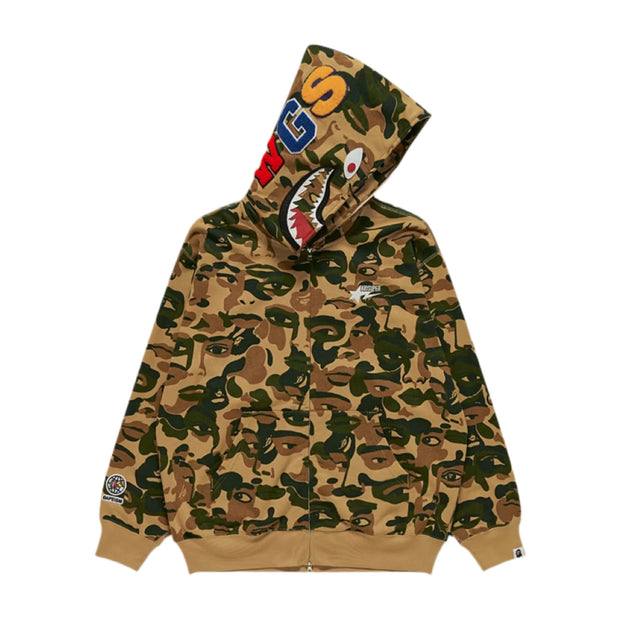Bape x Kidsuper Camo Shark Full Zip Hoodie Green