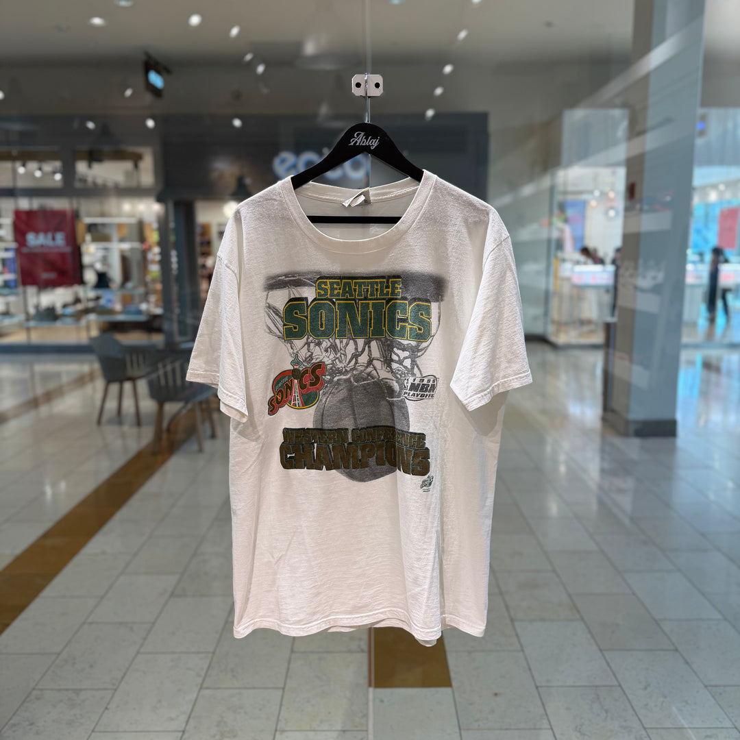 Vintage 1996 Seattle Super Sonics Western Conference Champions Tee 