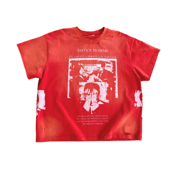 Daven Homme Clarity Through Chaos Red Tee