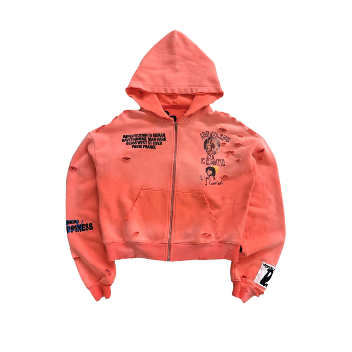 Daven Homme Imperfection Is Human Zip Up Hoodie