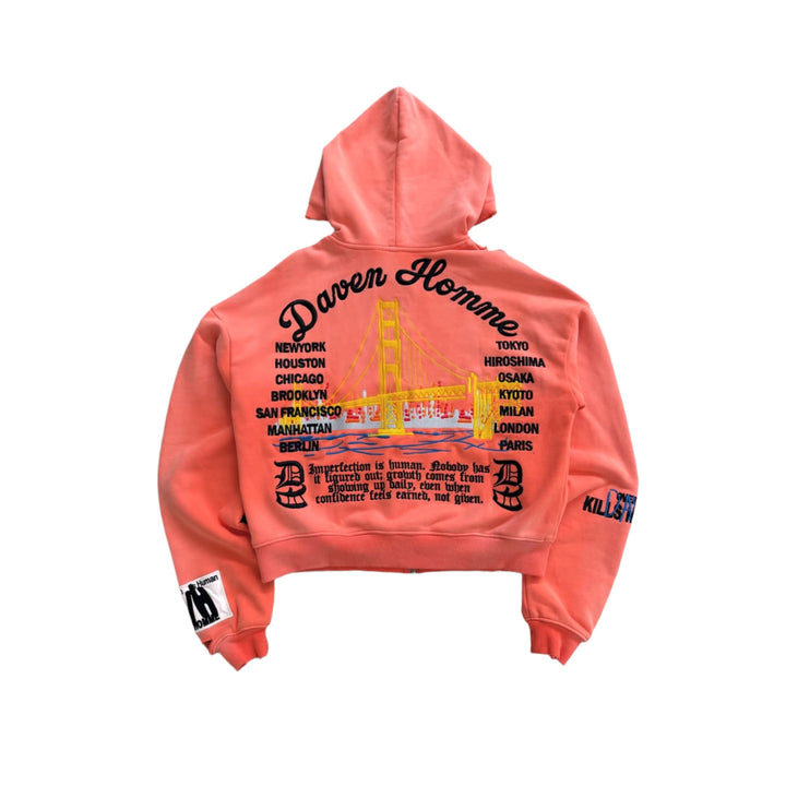 Daven Homme Imperfection Is Human Zip Up Hoodie