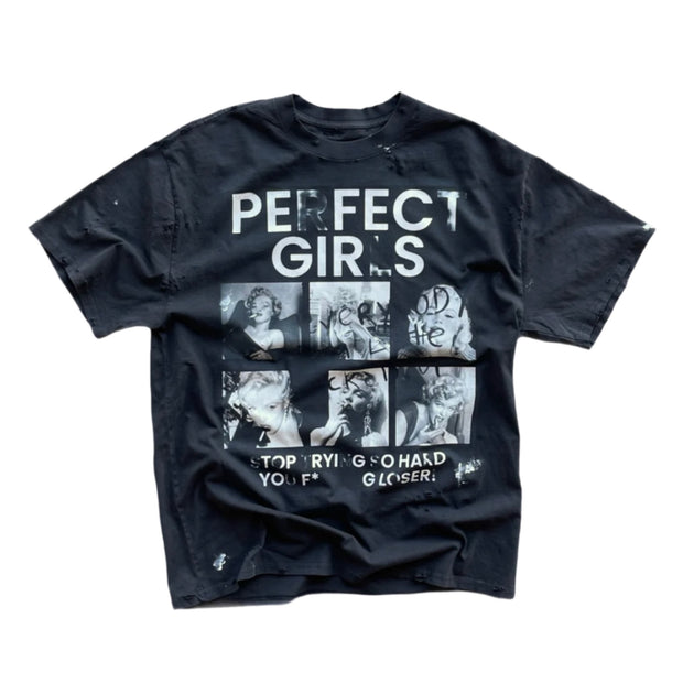 Amis et Fleurs "Perfect Girls" Black Tee