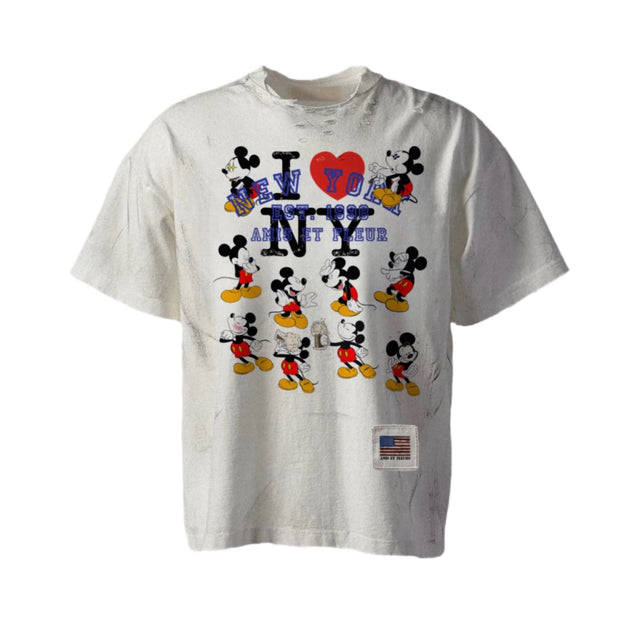 Amis et Fleurs "High as Mickey" White Tee