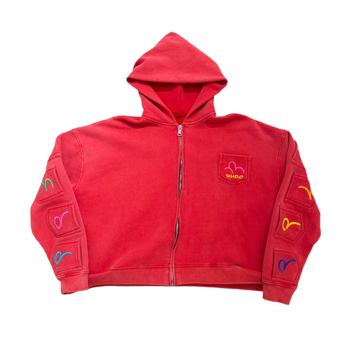 RHDD Lychee Pocket Zip Up Hoodie