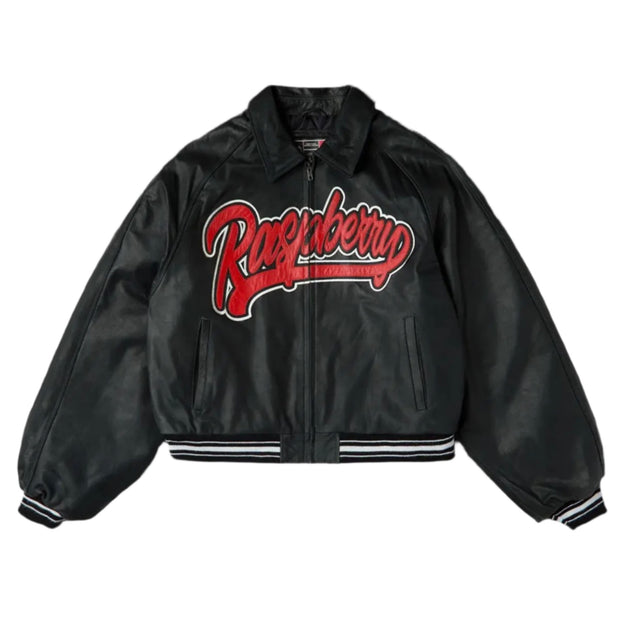 GV Gallery Raspberry Hills Varsity Leather Jacket