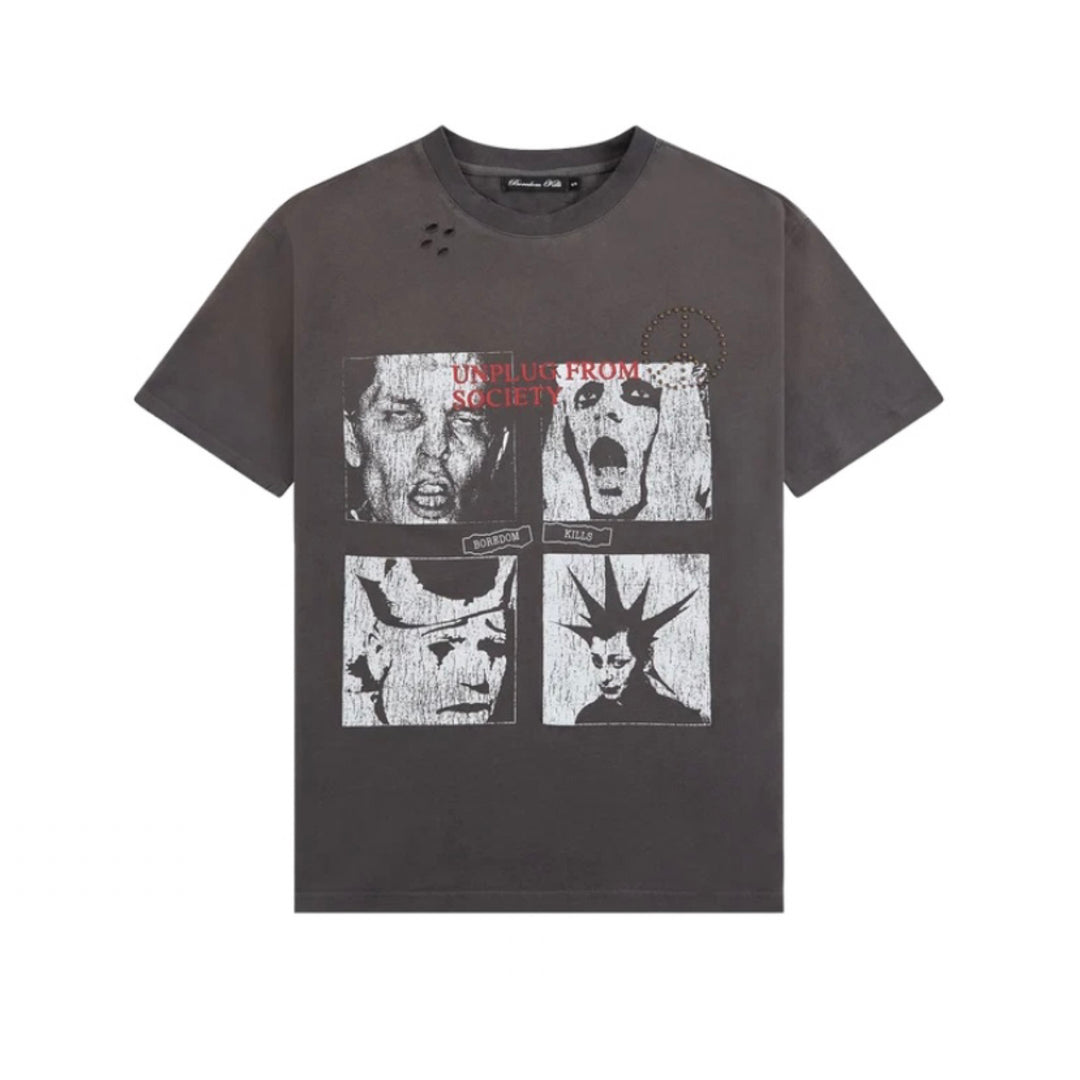Boredom Kills Scream Studded Tee