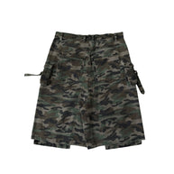 Daven Homme Double Kneel Hellen Denim Camo Shorts