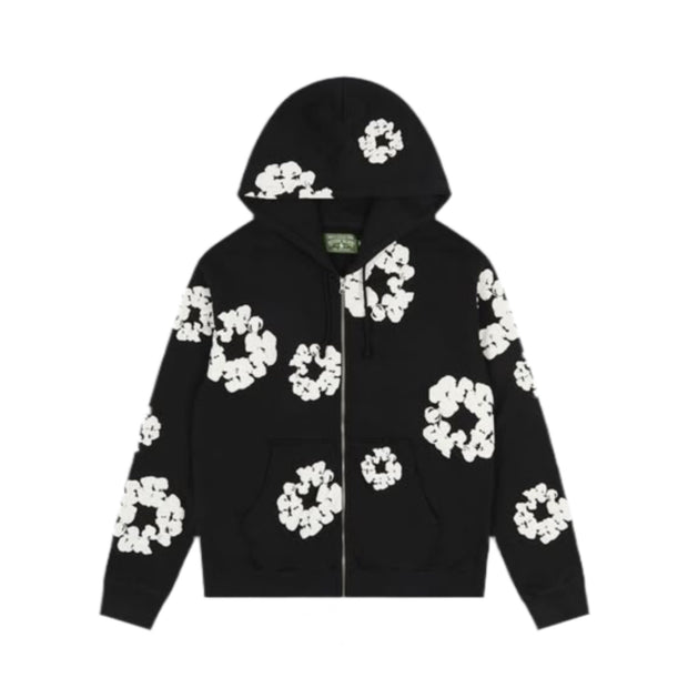 Denim Tears Cotton Wreath Zip Hoodie Black