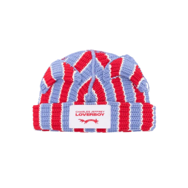 Charles Jefferey Loverboy Chunky Ears Beanie Red Blue