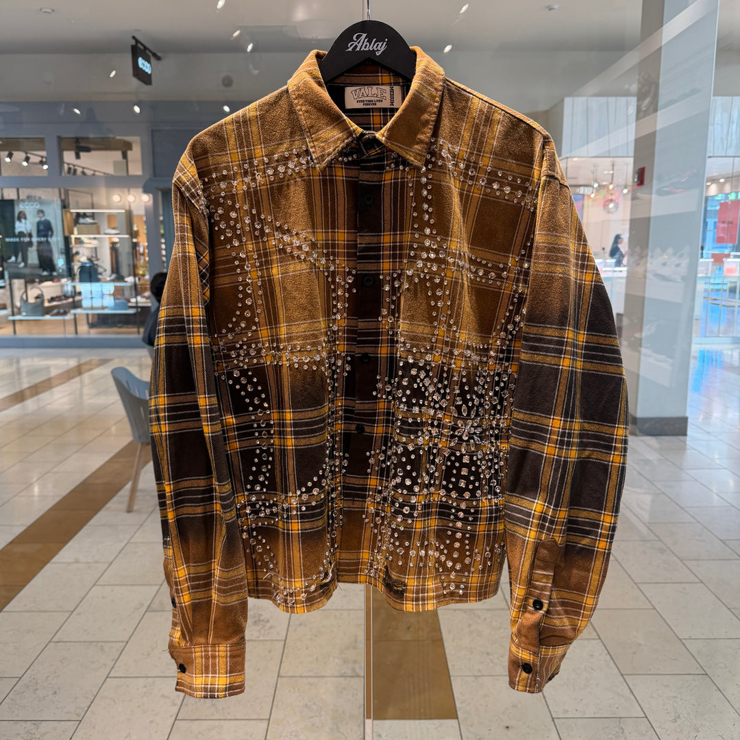 Vale Brown Crystal Flannel (PREOWNED)