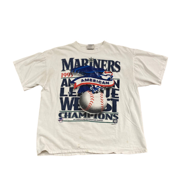 Seattle Mariners 1995 AL West Division Champions Tee White (PREOWNED)