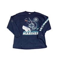 Seattle Mariners Vintage 2001 Ichiro Navy L/S (PREOWNED)