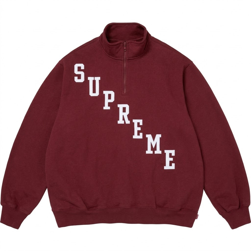 Supreme Stacked Half Zip Sweatshirt Cardinal