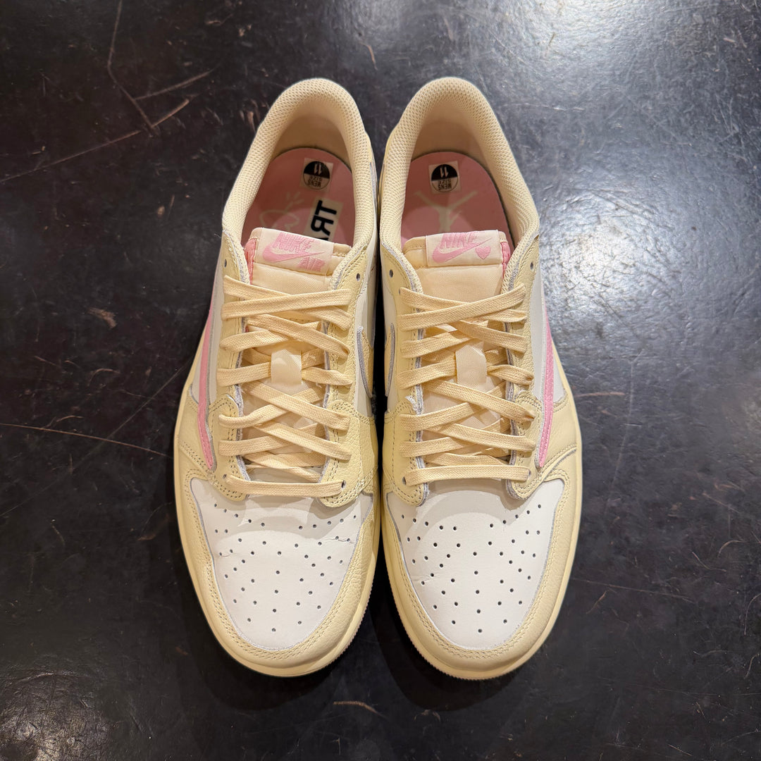 Jordan 1 Retro Low OG SP Travis Scott Shy Pink (NO EXTRA LACES) (PREOWNED)