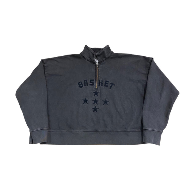 Basketcase Black Spell Out Quarter Zip