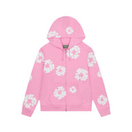 Denim Tears Cotton Wreath Zip Hoodie Pink