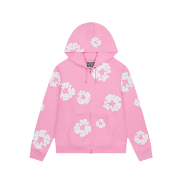 Denim Tears Cotton Wreath Zip Hoodie Pink