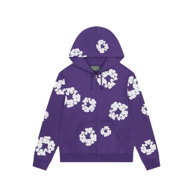 Denim Tears Cotton Wreath Zip Hoodie Purple
