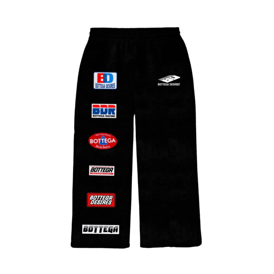 Bottega Desires Patches Sweatpants Black