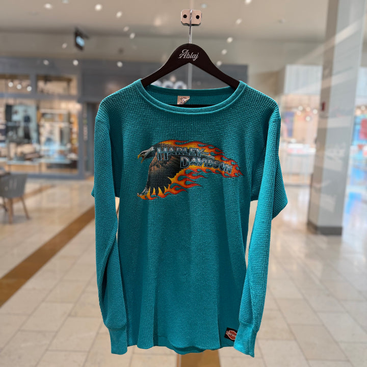 Harley Davidson Vintage 1990s Flame Thermal Longsleeve