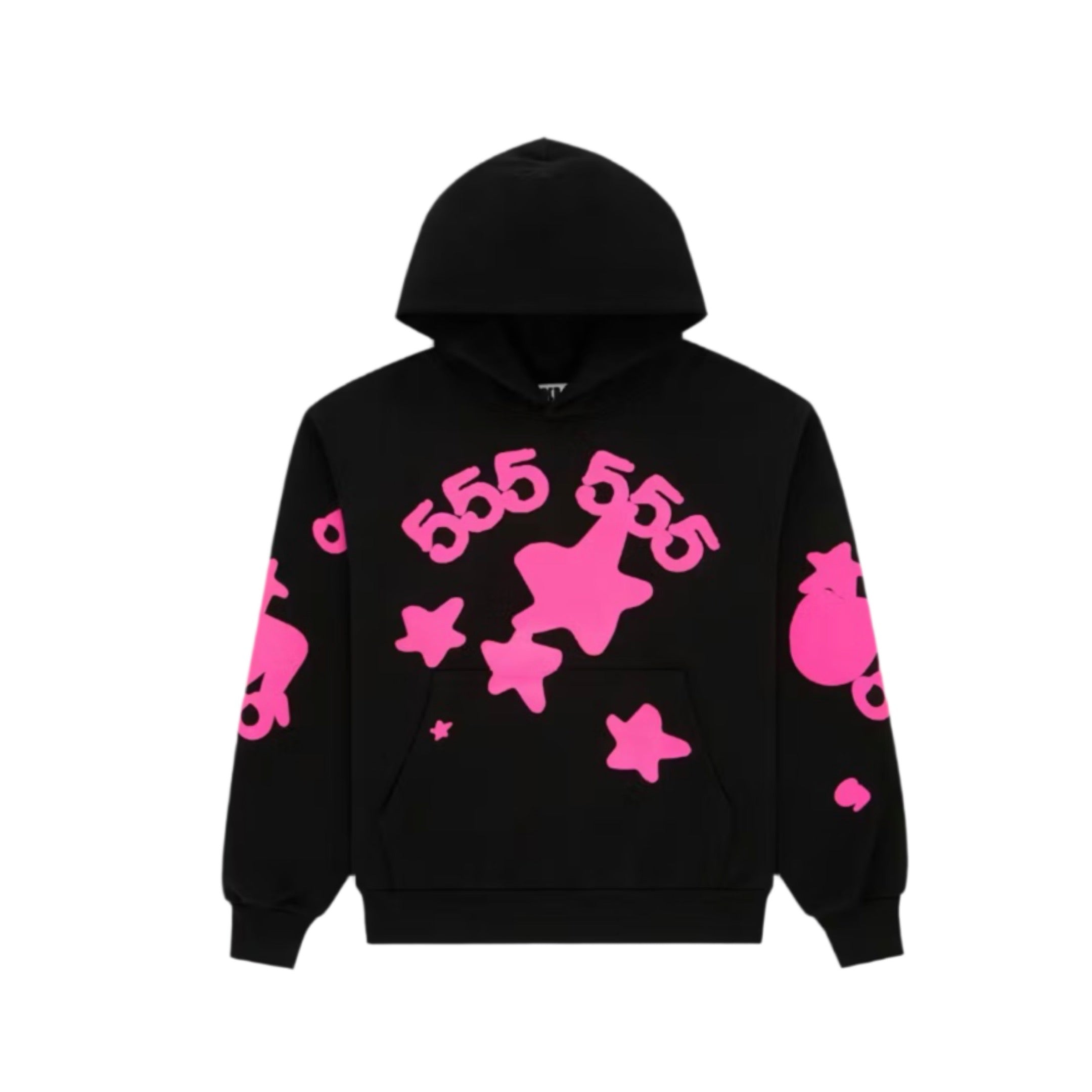 SP5DER Beluga Angel Number Hoodie Black/Pink