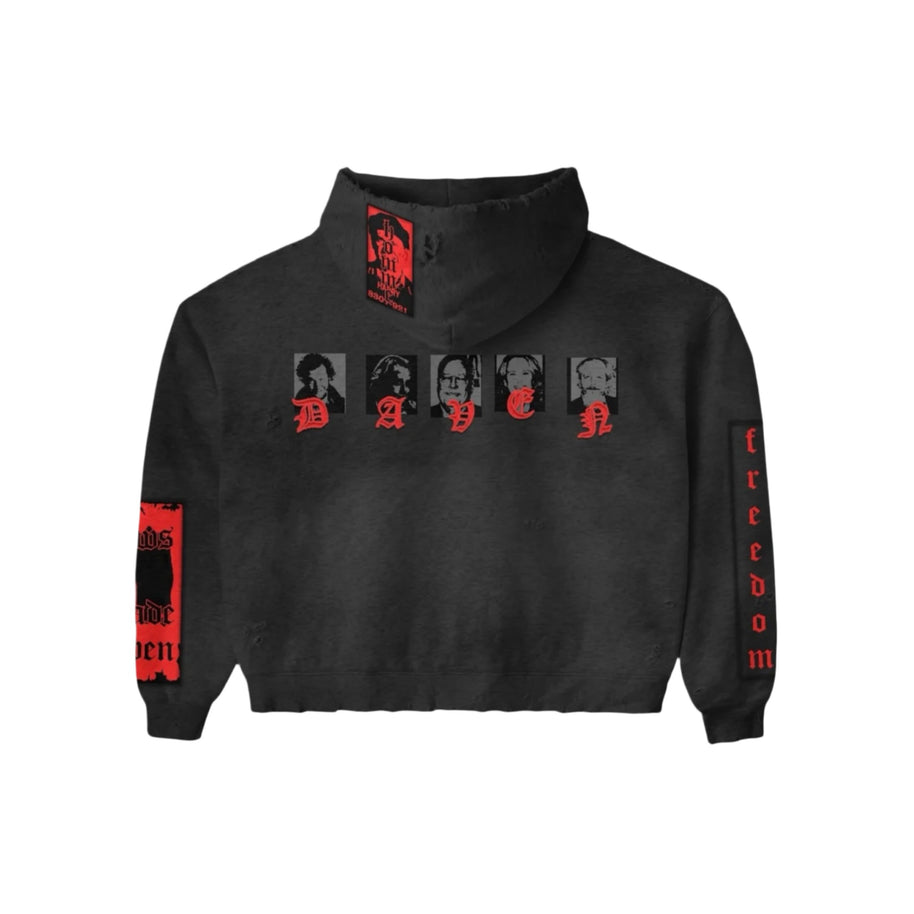 Daven Homme Uncharted Black Applique Hoodie