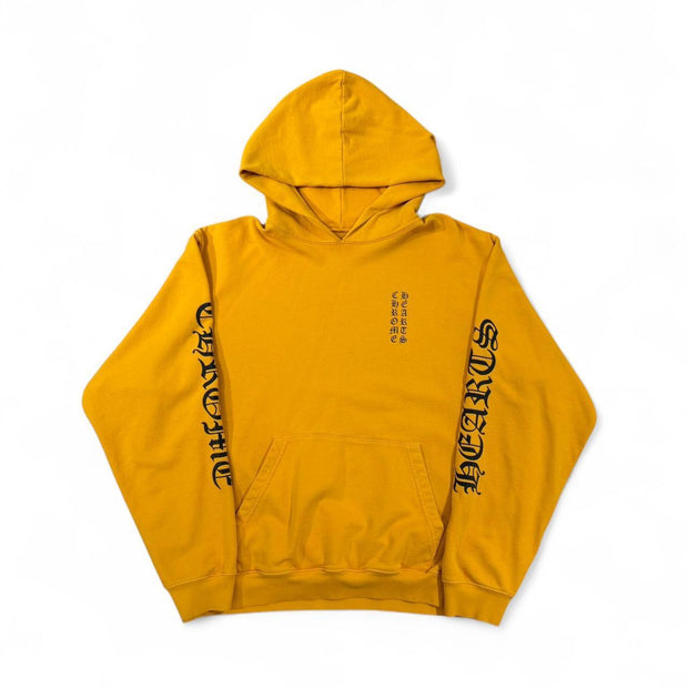Chrome Hearts Vertical Script Logo Hoodie Mustard (PREOWNED)