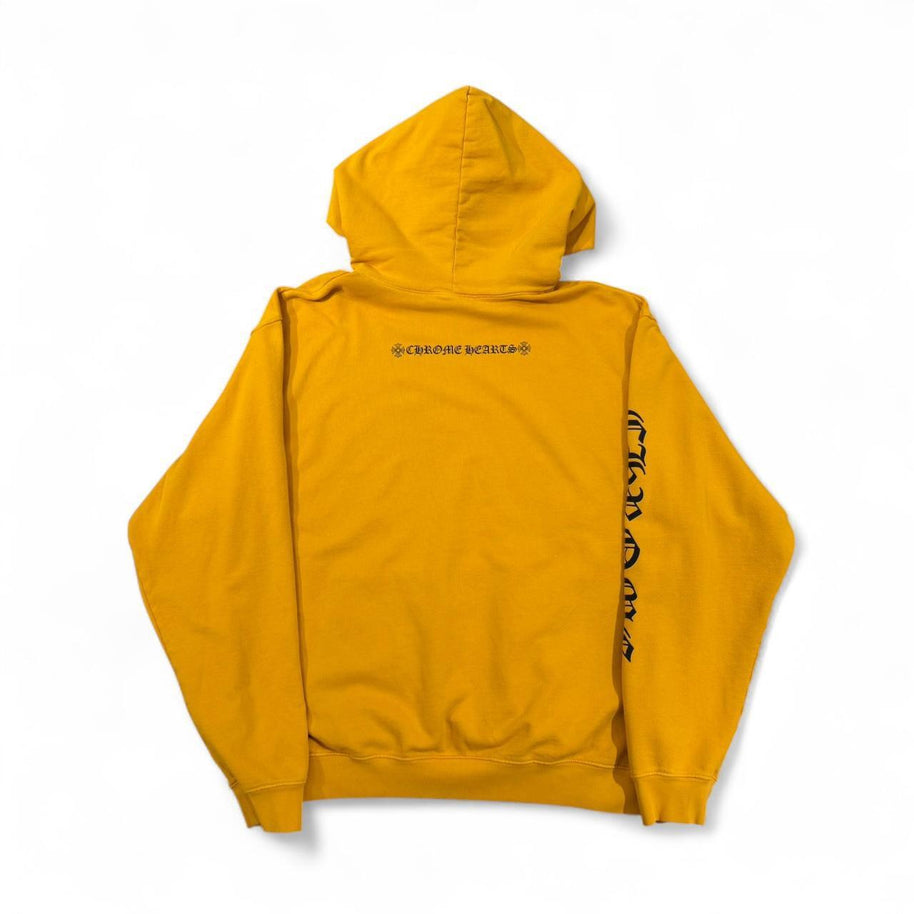 Chrome Hearts Vertical Script Logo Hoodie Mustard (PREOWNED)