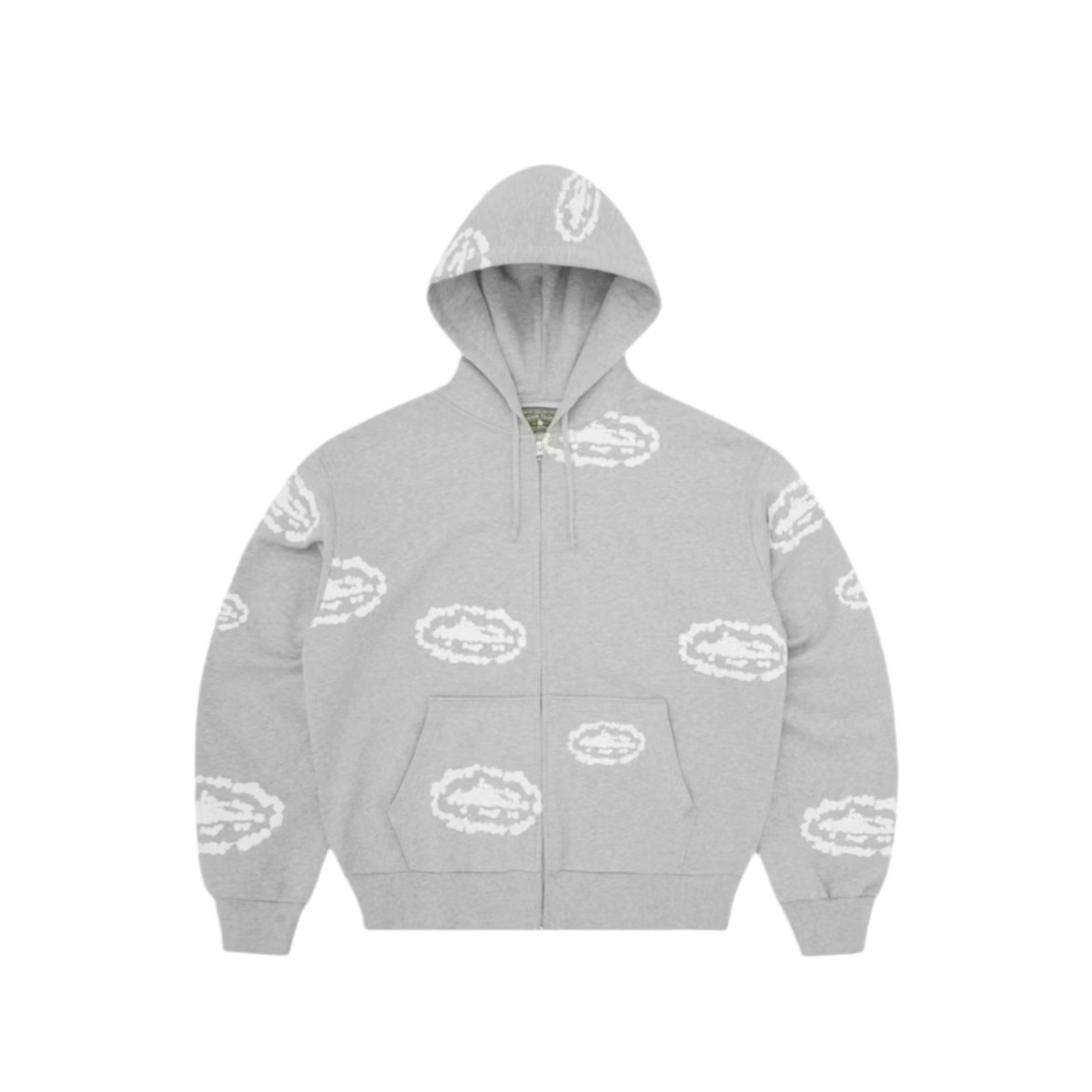Corteiz x Denim Tears Island Wreath Heather Grey Zip Hoodie