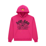 SP5DER Angel Number Hoodie Pink