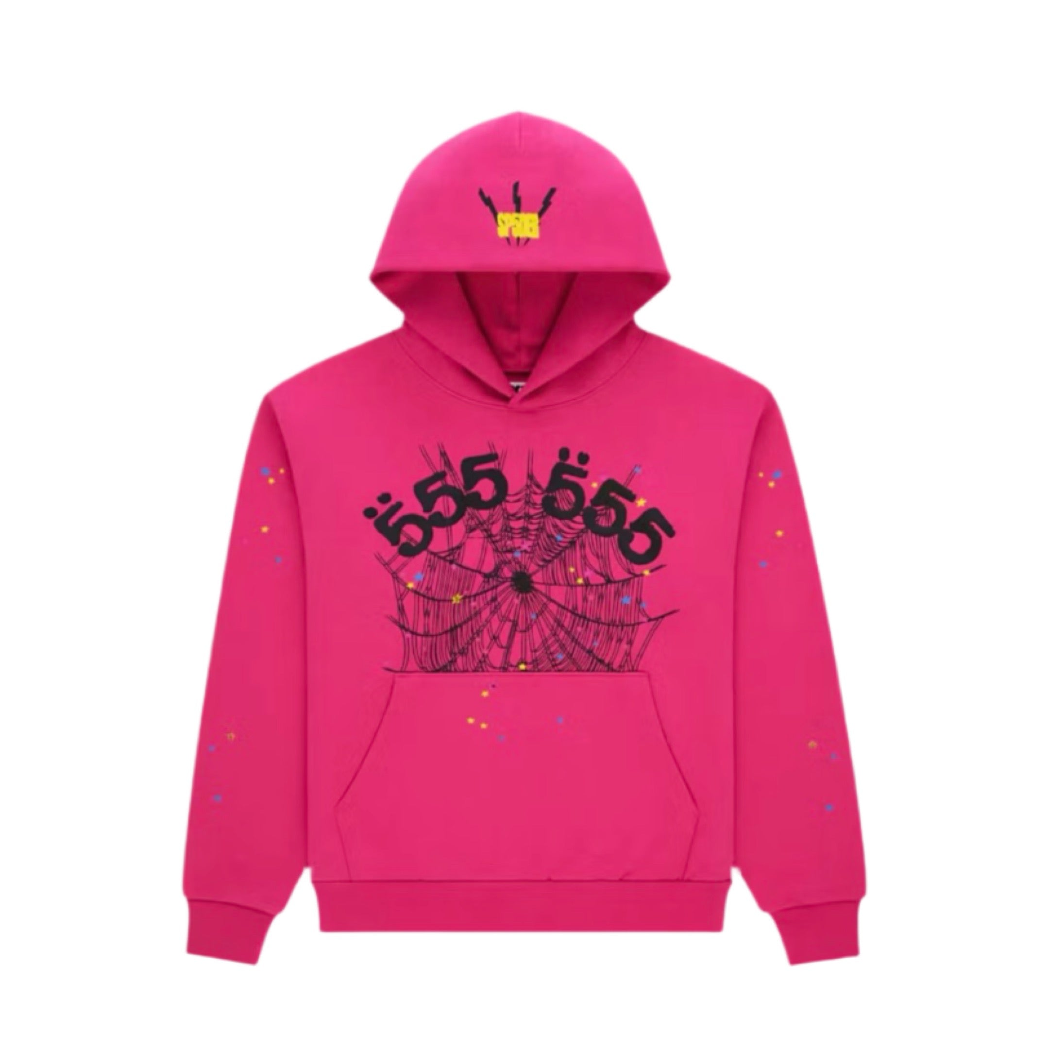 SP5DER Angel Number Hoodie Pink