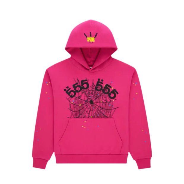 SP5DER Angel Number Hoodie Pink