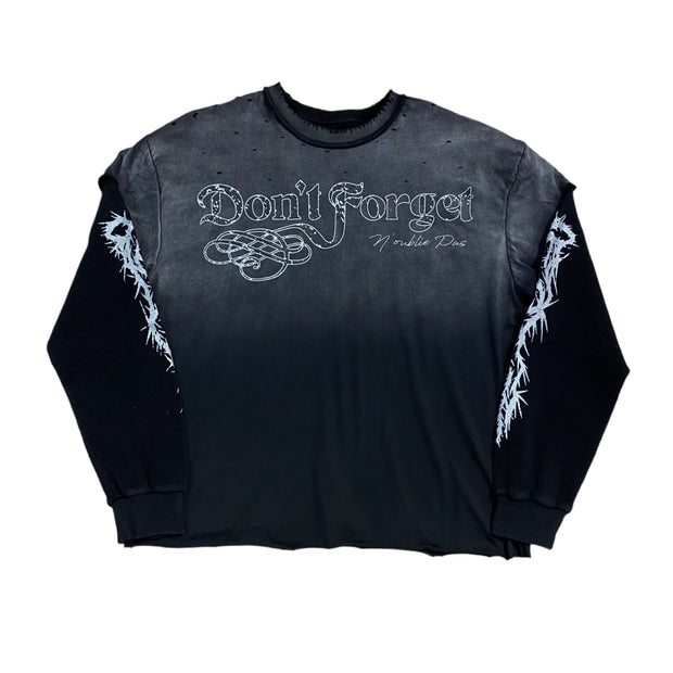 N'oublie Pas Black Double Layer Thermal Tee