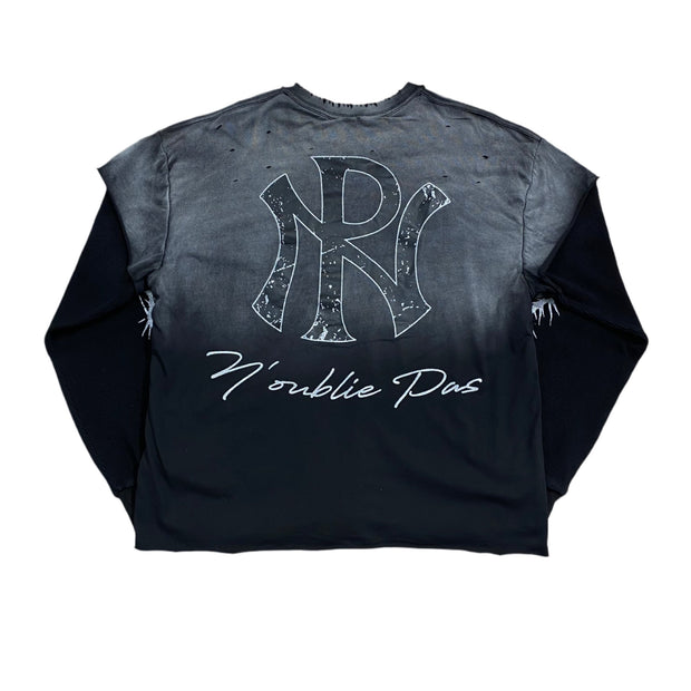 N'oublie Pas Black Double Layer Thermal Tee