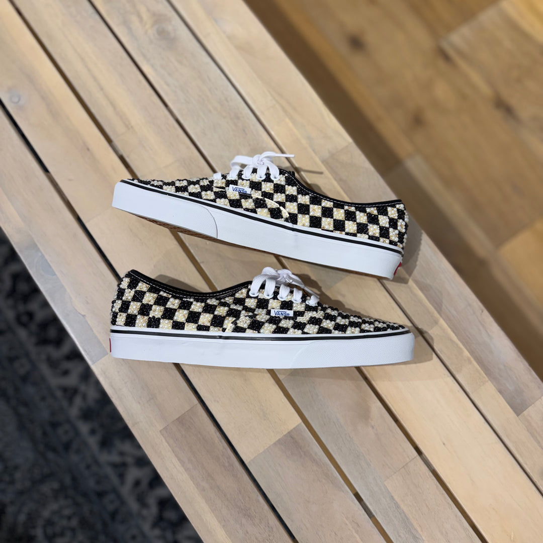 Golden Coast Checkered Pearlized Authentics Vans