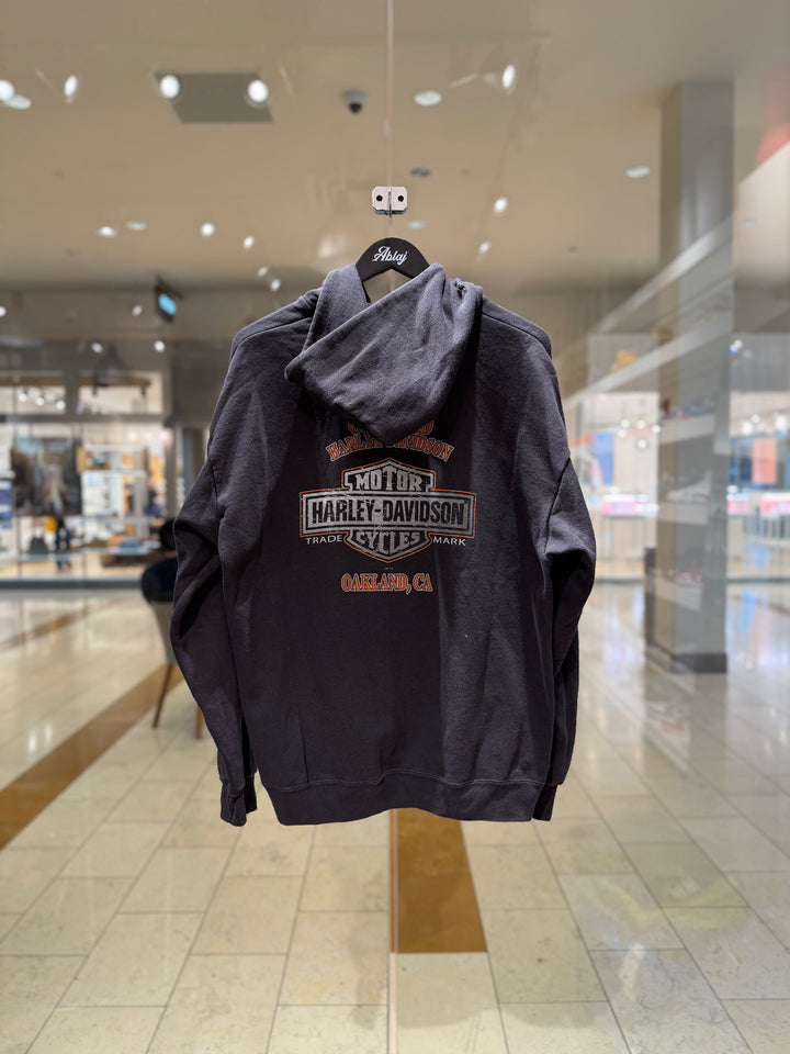 Harley Davidson Vintage Oakland CA Zip-Up Hoodie