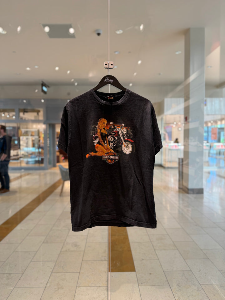 Harley Davidson Vintage Spokane Motorcycle Girl T-Shirt
