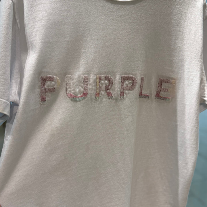 Purple T-Shirt Multi Color Logo White (PREOWNED)