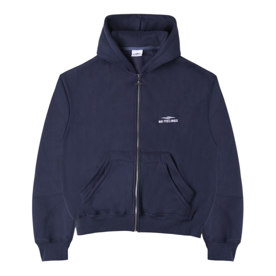 No Feelings Navy 4PF Zip Up Hoodie