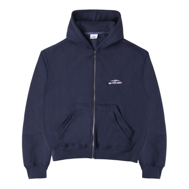 No Feelings Navy 4PF Zip Up Hoodie